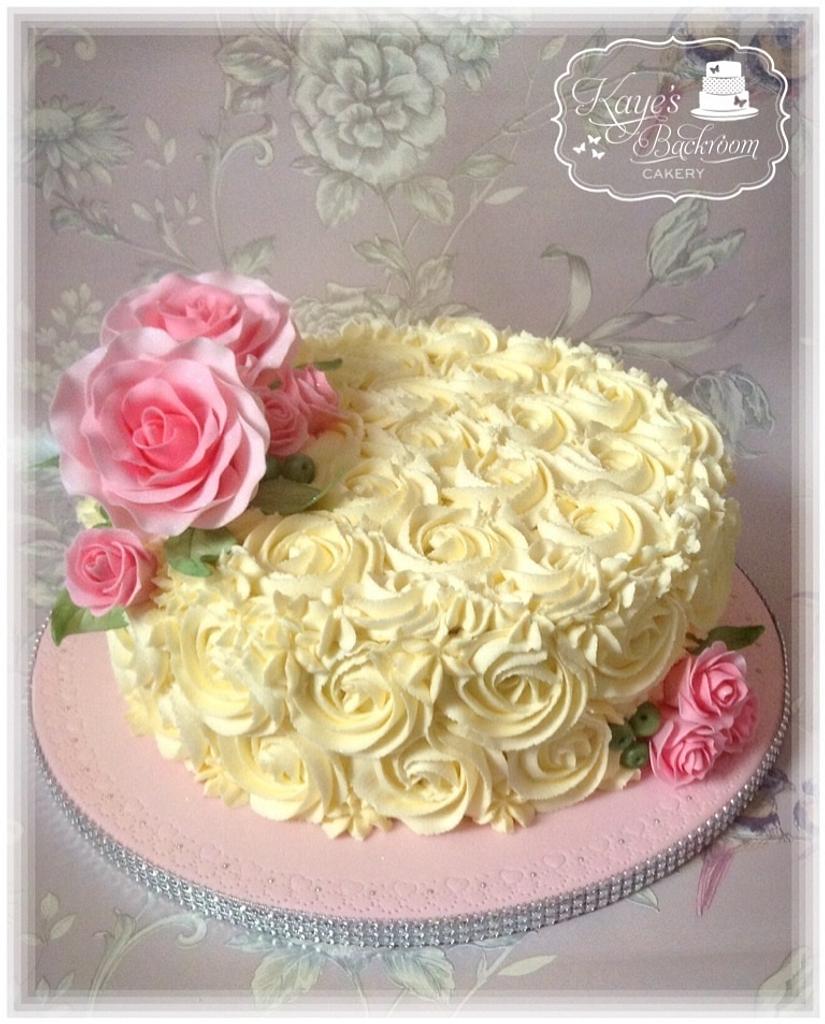 Buttercream rose cake Cake by Kaye's Backroom Cakery CakesDecor