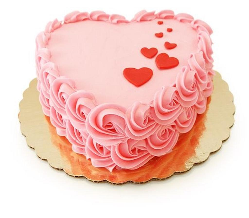 Torta en forma de corazón con rosetones - Decorated Cake - CakesDecor