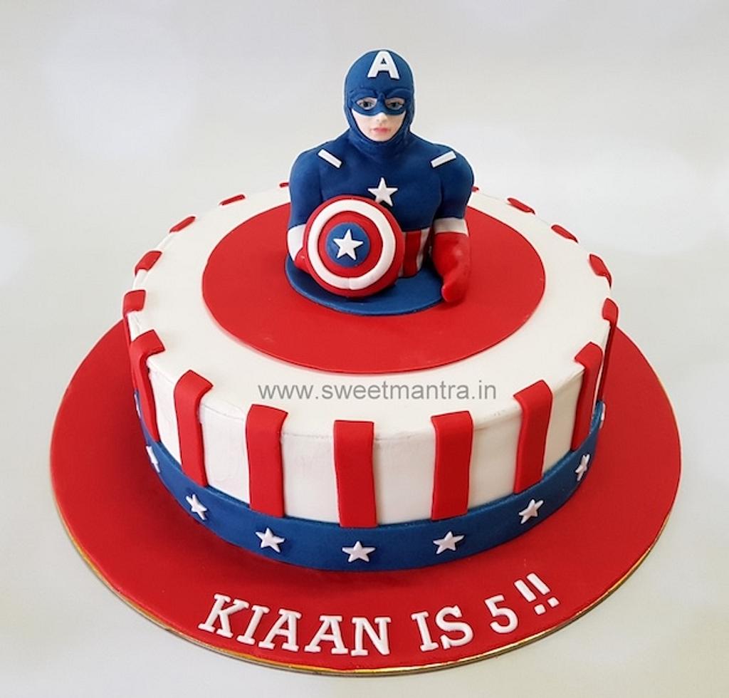 Captain America Birthday Cake, Food & Drinks, Homemade Bakes on Carousell