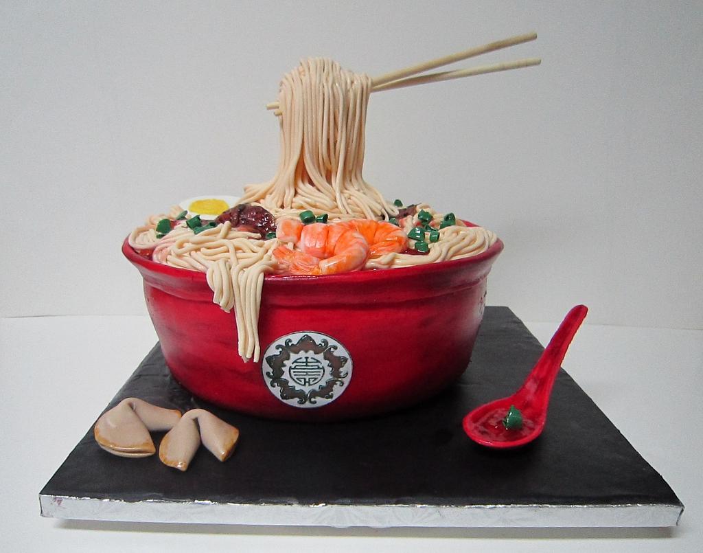 Noodle bowl peach jelly agar agar cake, Food & Drinks, Homemade Bakes on  Carousell
