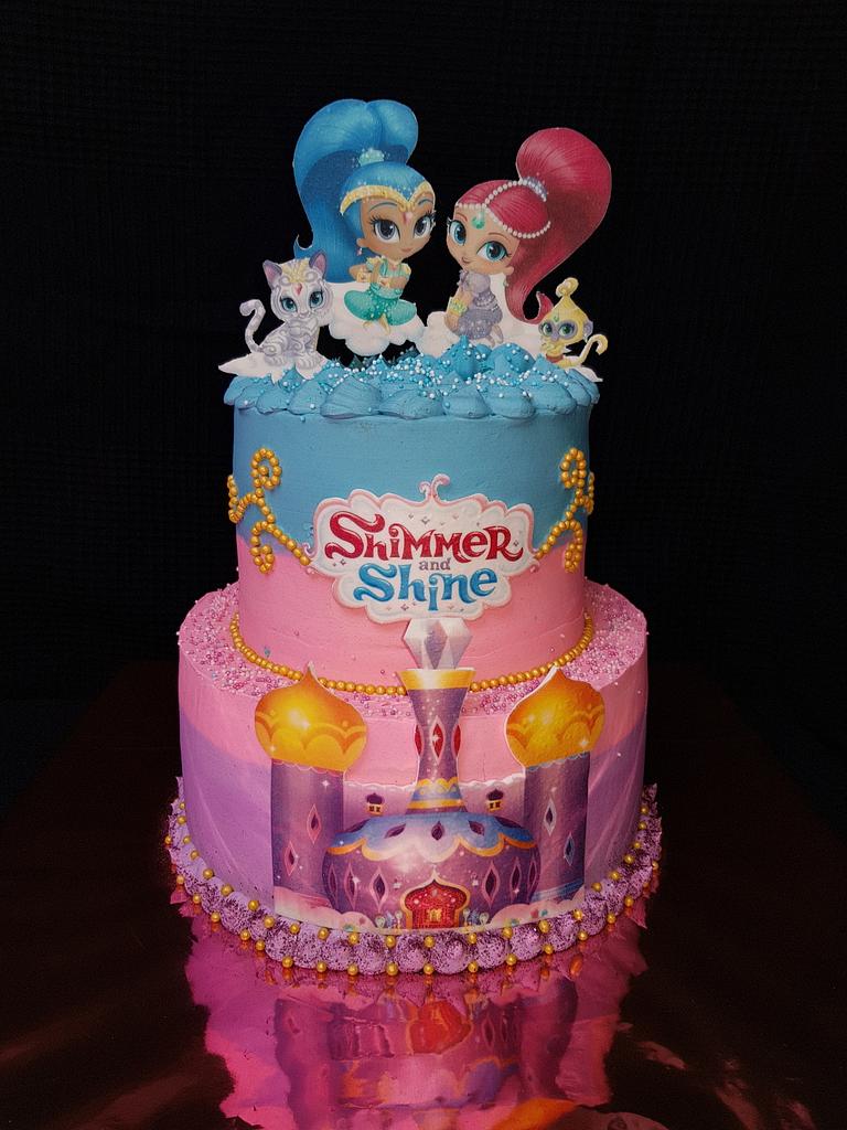 2 step shimmer and shine cake – MJ Xclusive Bakers and Events