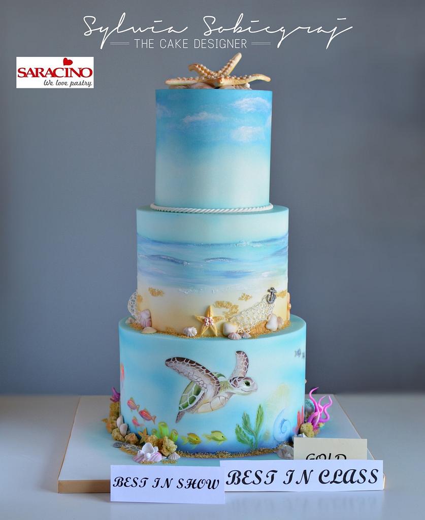 Underwater ocean cake decorating ideas for a beach or pool party
