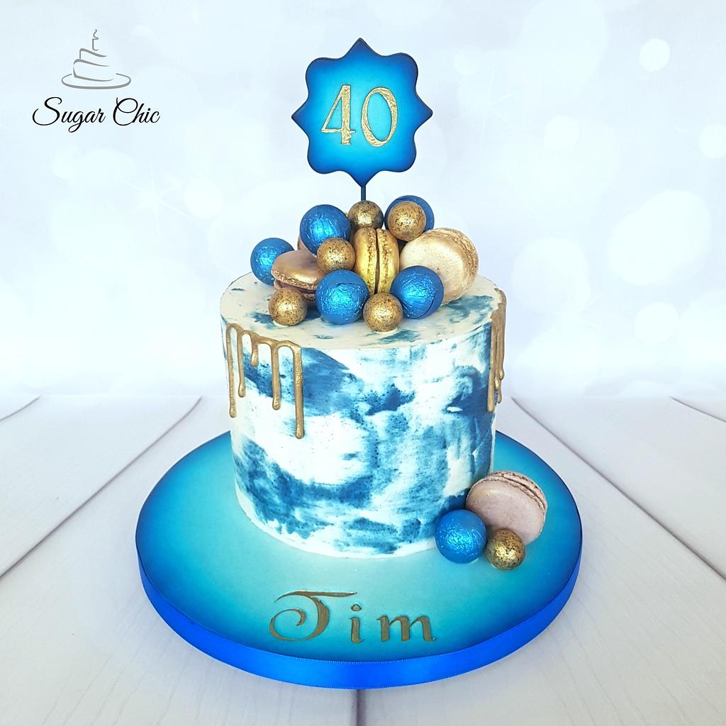  Neon Blue Drip Cake  - Decorated Cake by Sugar Chic - CakesDecor