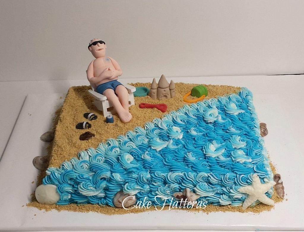 Dad Falls Asleep at the Beach! Cake by Donna CakesDecor