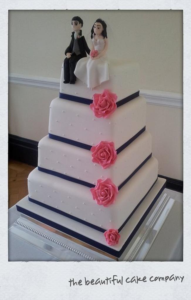 Bride & Groom topped wedding cake - Cake by - CakesDecor