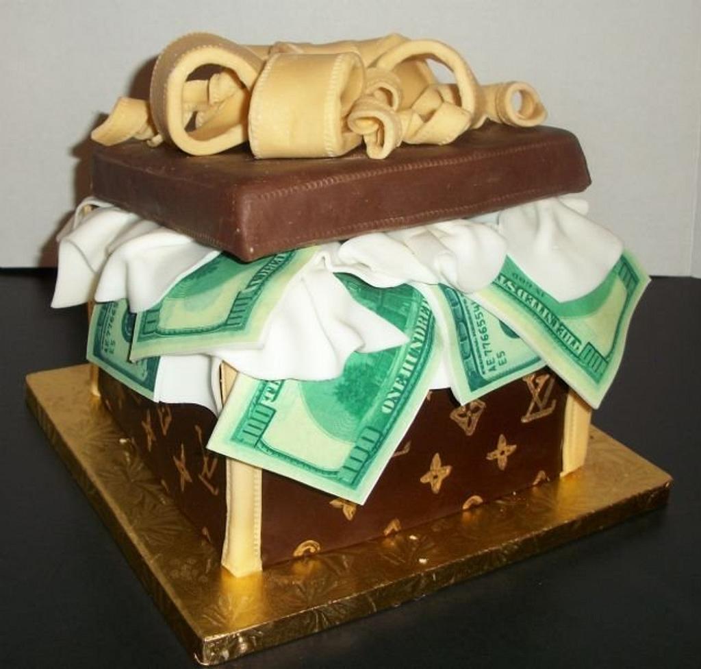 Cake decorations, LV gift box cake