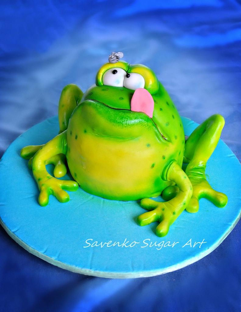 Fun Frog with a Birthday Cake - 3D Illustration Stock Illustration -  Illustration of dessert, candle: 158906580