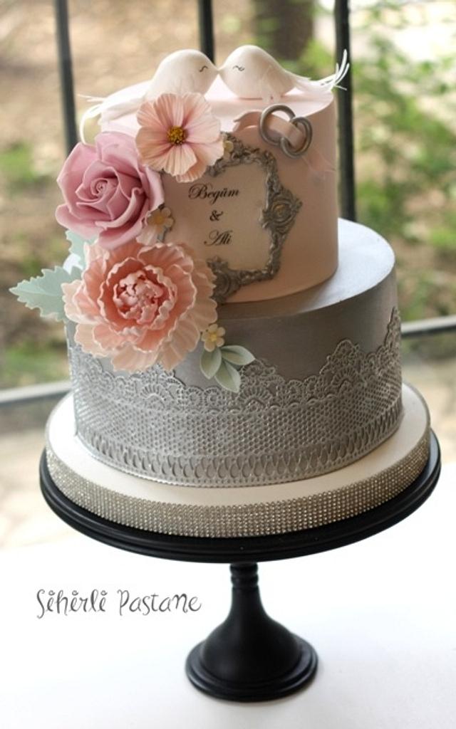 Wedding Cake Topper SVG| Valentine Laser Cut| Love Birds SVG