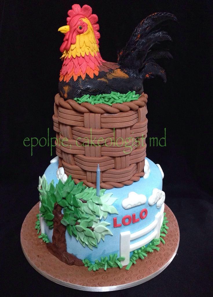 Chicken birthday cake. - Decorated Cake by Sweet Dreams - CakesDecor