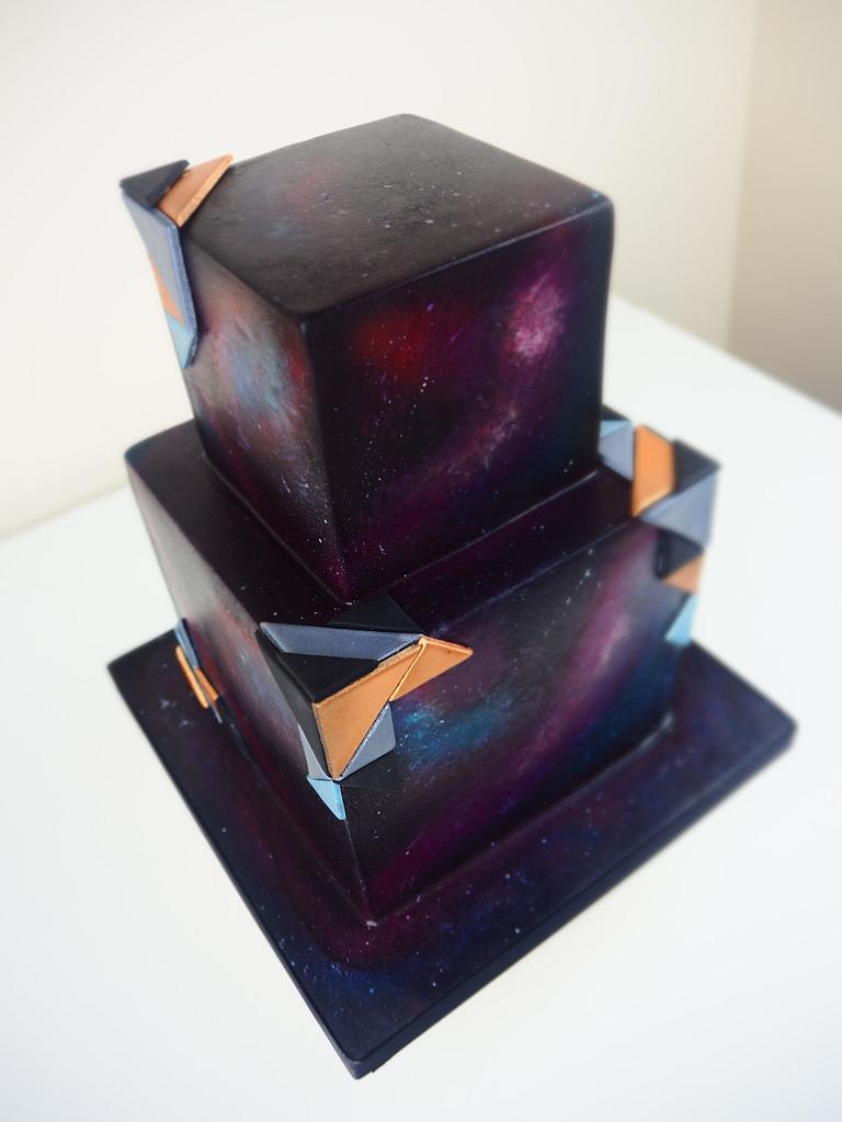 Geometric Galaxy Wedding Cake - Cake by PeggySuesCC - CakesDecor