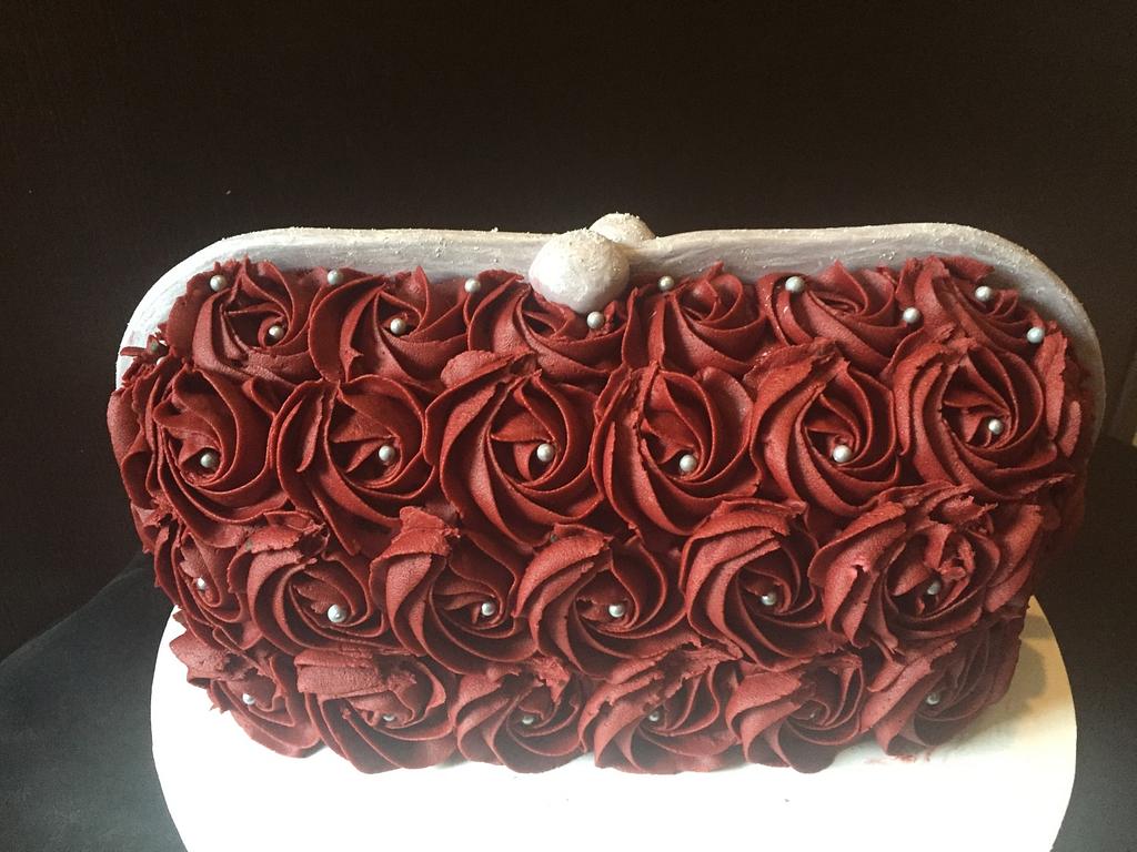 Buttercream Rose swirl Purse Cake – The Cupcake Factory