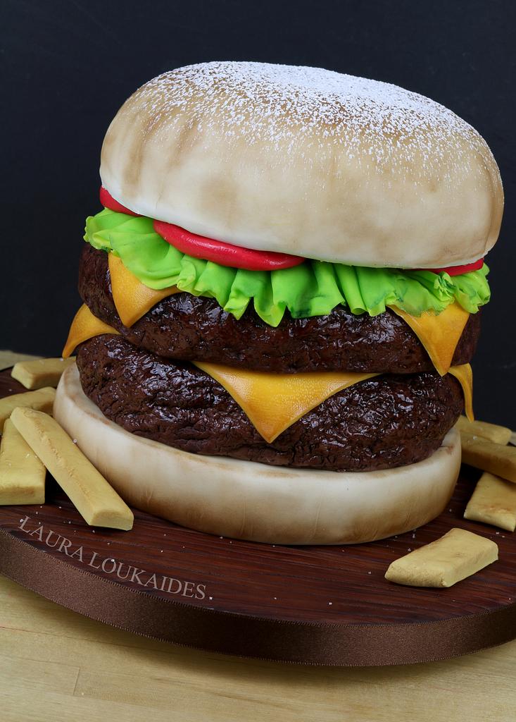 Burger Cake - Cake by Laura Loukaides - CakesDecor