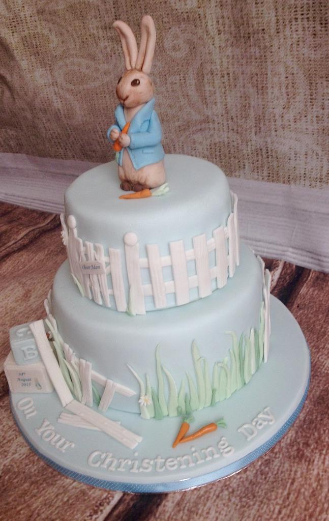 Peter rabbit christening cake :) - Cake by silversparkle - CakesDecor