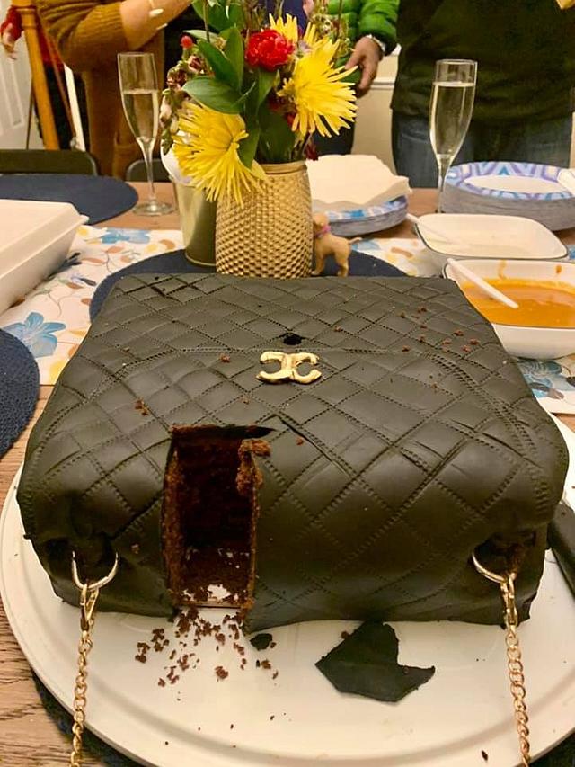 Chanel inspired purse cake