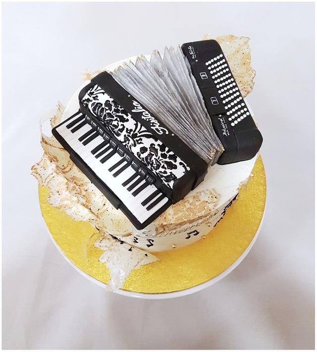 Accordion Decorated Cake by Cake Loves Vanilla CakesDecor