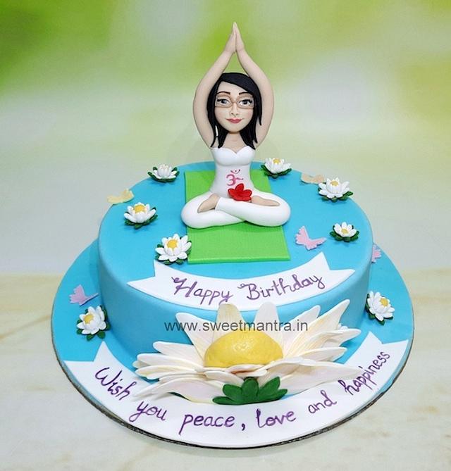 Yoga Theme Cake Decorated Cake By Sweet Mantra Cakesdecor