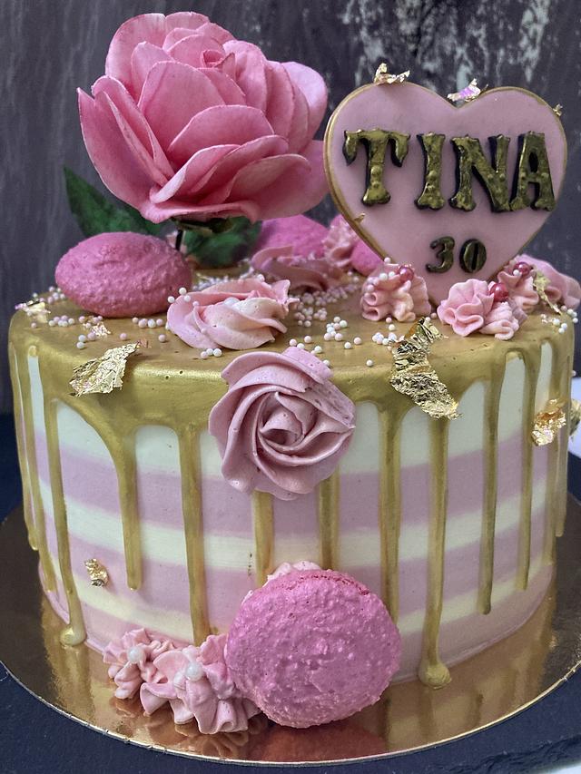 the rose in gold - Decorated Cake by Snezhana - CakesDecor