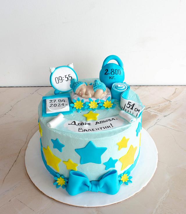 Welcome Baby Boy Cake For New Born Celebrations Stock Photo, Picture and  Royalty Free Image. Image 44418167.