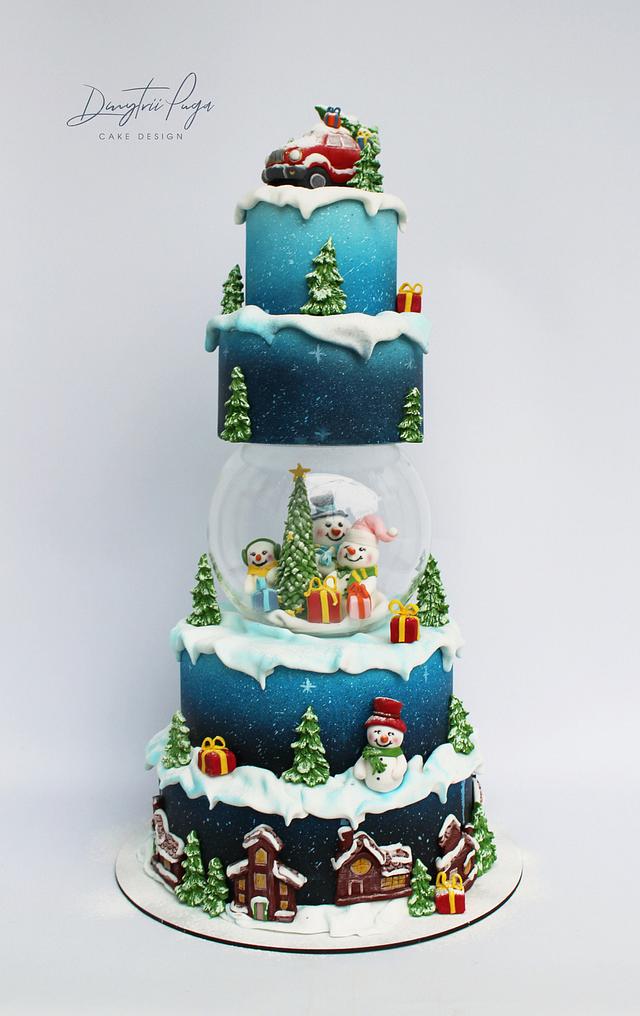 Christmas snowman cake - Decorated Cake by Dmytrii Puga - CakesDecor