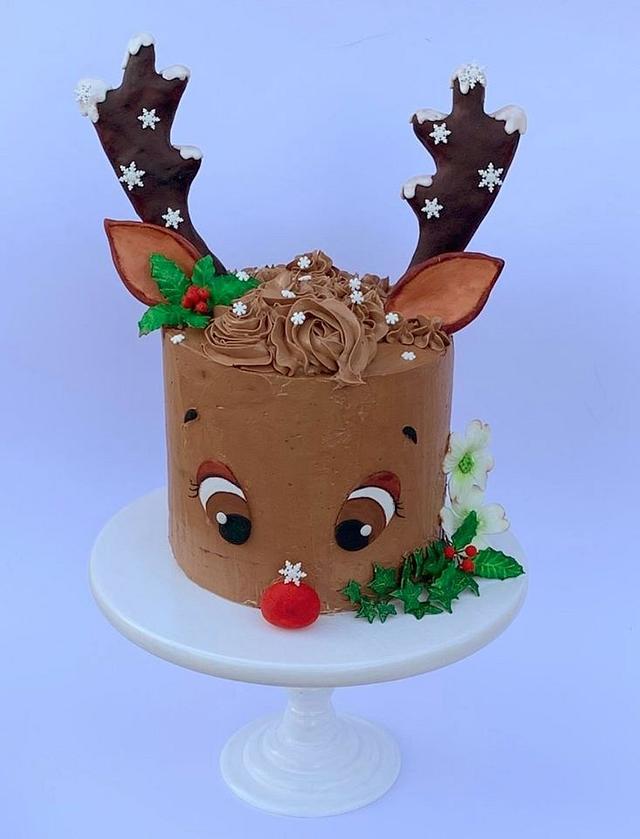 Rudolph the Red-Nosed Reindeer Cake - Decorated Cake by - CakesDecor