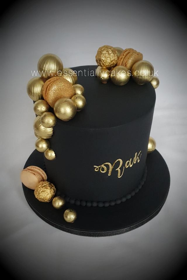 Black &Gold - Decorated Cake by Essentially Cakes - CakesDecor