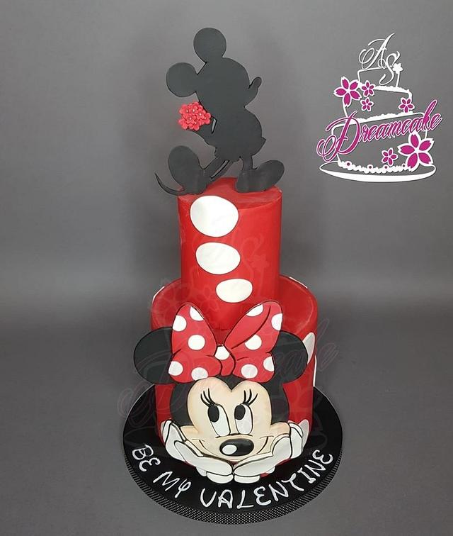 Valentinsday Cake Minnie and Mickey - Decorated Cake by - CakesDecor