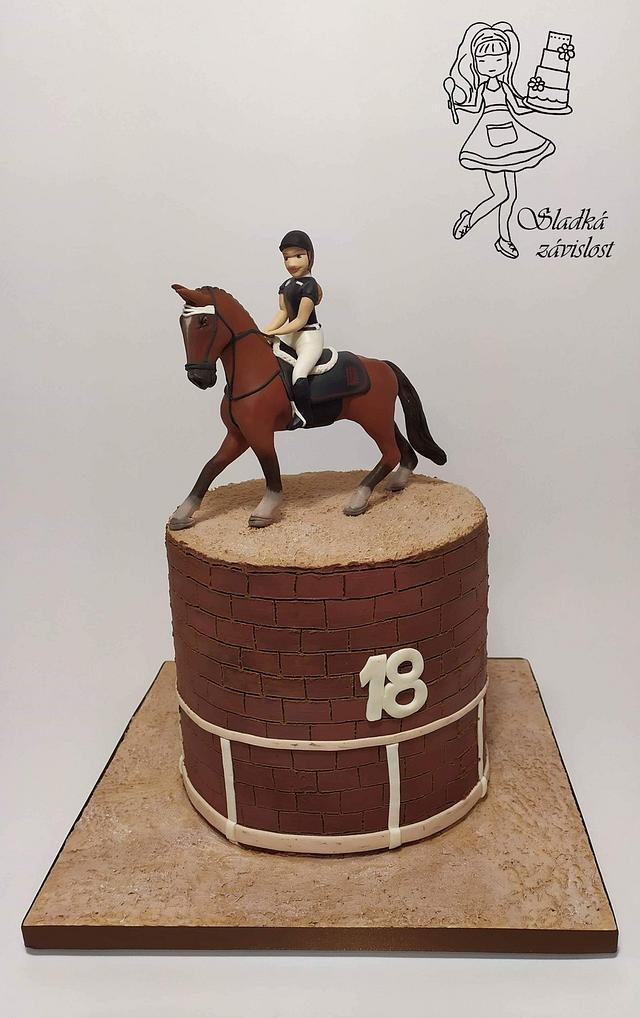 Horse Edible Icing Cake Topper 04 - Girl horse riding – the caker online