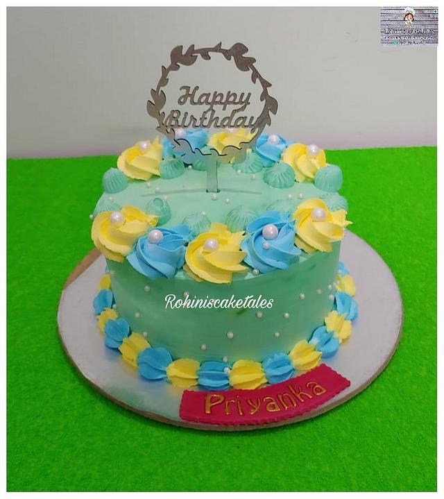 Whipped cream cake Decorated Cake by Rohini Punjabi CakesDecor