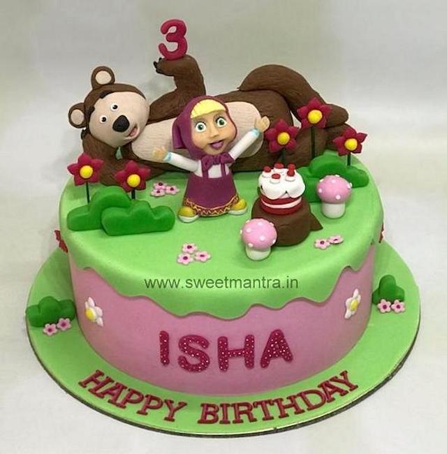 Masha Bear theme cake - Decorated Cake by Sweet Mantra - - CakesDecor