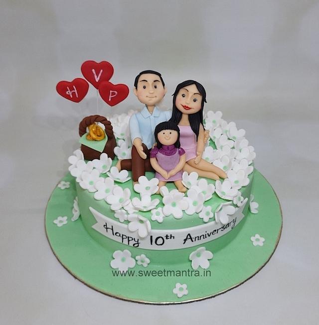 10th Anniversary Cake Decorated Cake By Sweet Mantra Cakesdecor