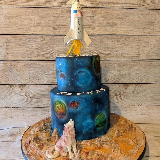 Space cake Decorated Cake by Garima rawat CakesDecor