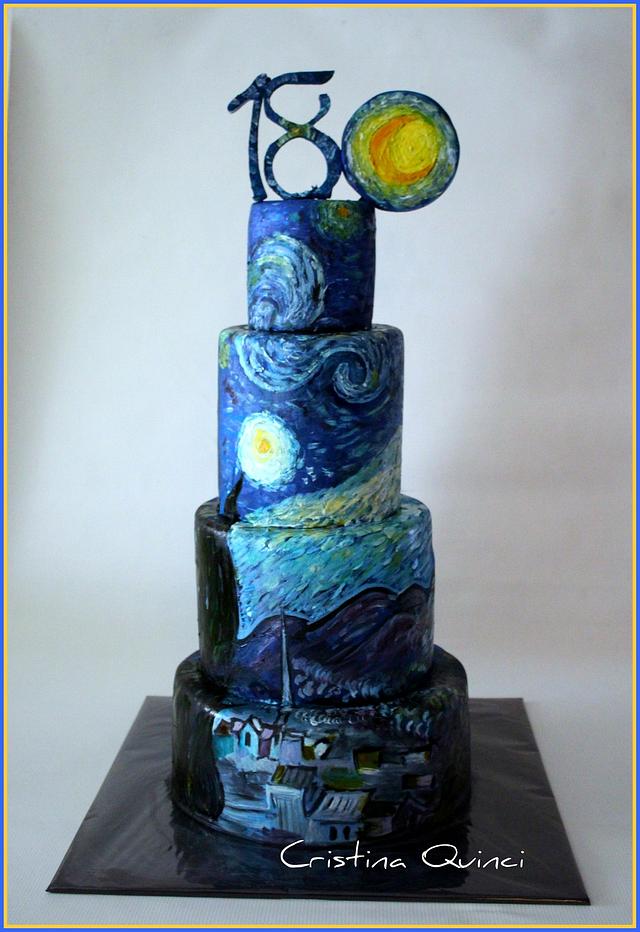 Starry Night Van Gogh Cake - Decorated Cake by Cristina - CakesDecor