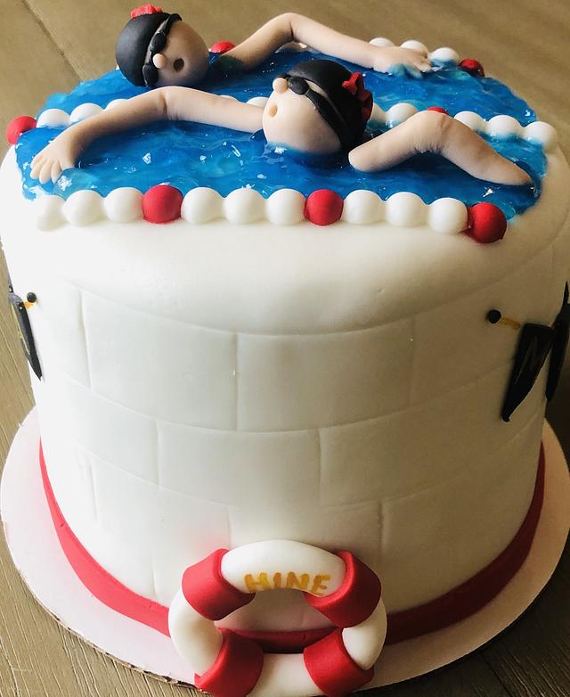 Swim cake - Decorated Cake by MerMade - CakesDecor