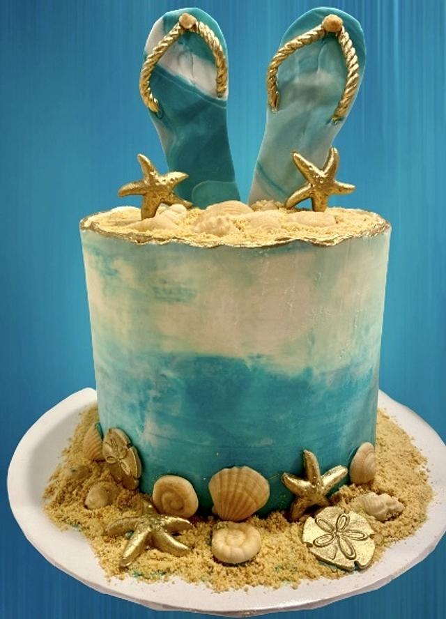 Beach cake - Decorated Cake by T Coleman - CakesDecor