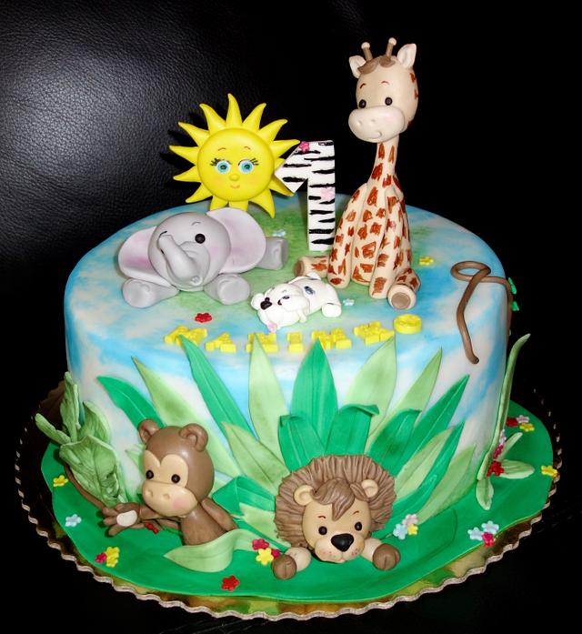 Cake With Wild Animals - Decorated Cake By OSLAVKA - CakesDecor