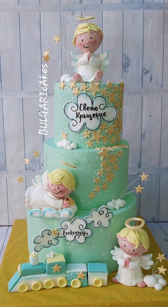 Christening cake - Decorated Cake by BULGARIcAkes - CakesDecor