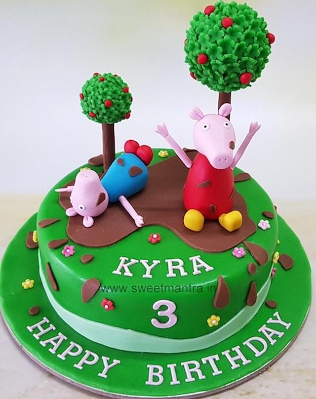 Peppa Pig Muddy puddle cake - Decorated Cake by Sweet - CakesDecor