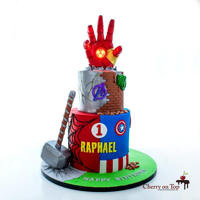 Avengers cake - Decorated Cake by Cherry on Top Cakes - CakesDecor