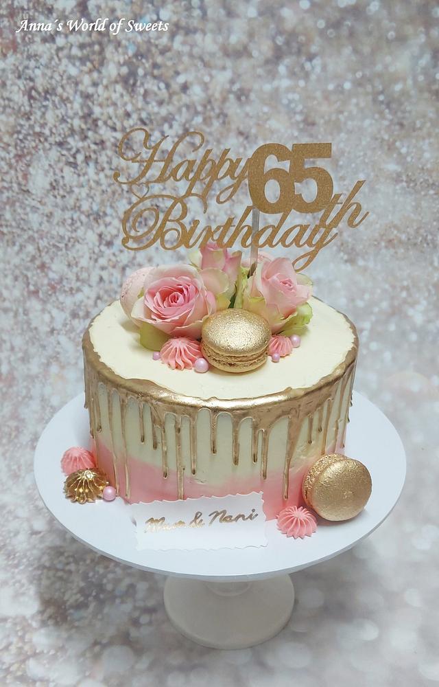 Gold & Pink cake - Decorated Cake by Anna's World of - CakesDecor