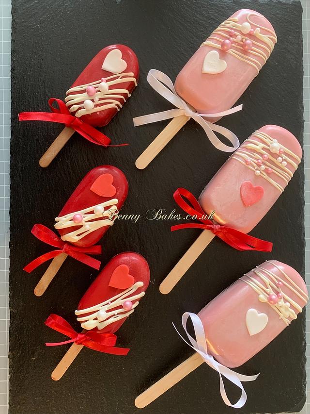 Valentine cakesicles Decorated Cake by Popsue CakesDecor
