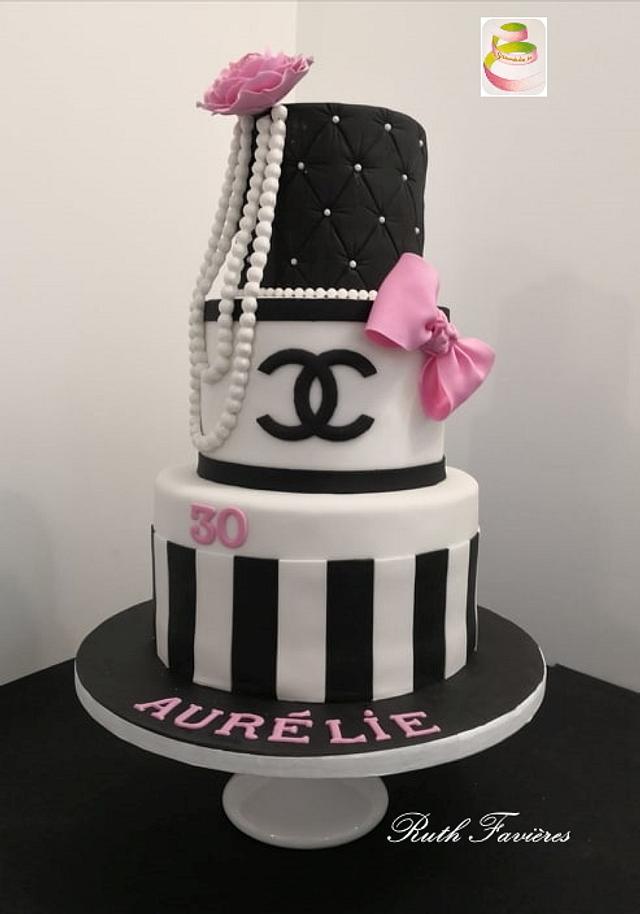 Chanel cake with handmade - Home Sweet Cakes Grayshott