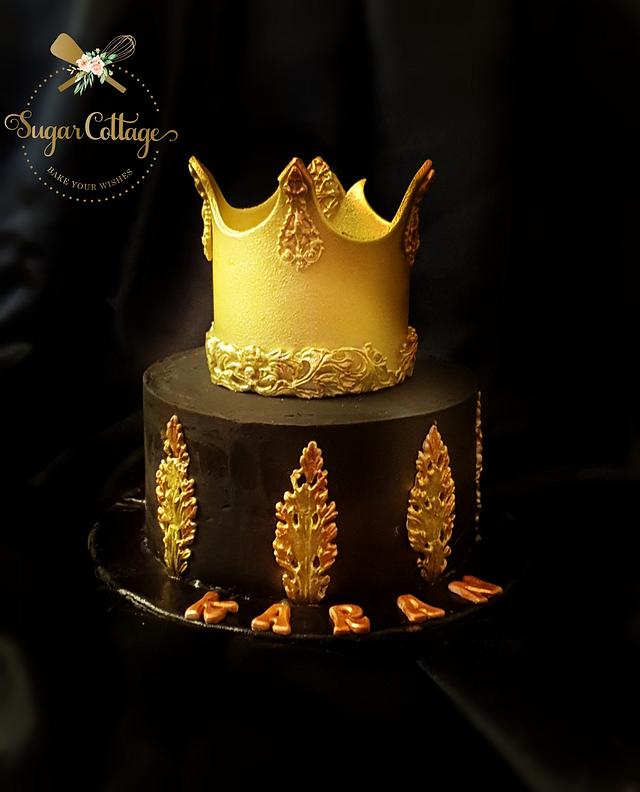 Crown cake Decorated Cake by Sugar cottage by pooja CakesDecor
