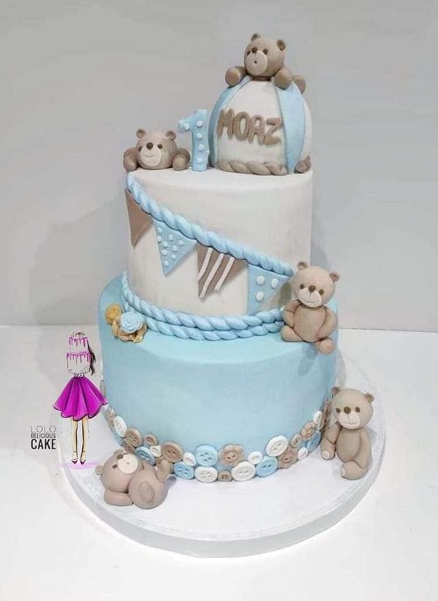 Tiddy Bear 🐻 baby shower boys - Decorated Cake by - CakesDecor