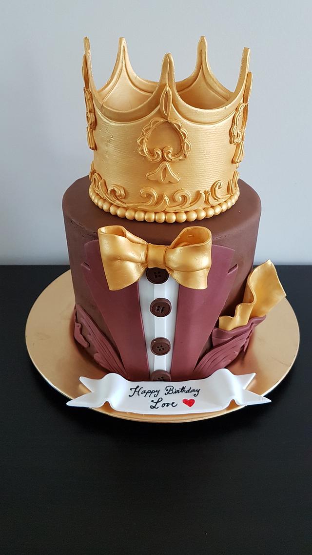 Birthday Cake for Boyfriend - King and Crown theme cake – Creme Castle