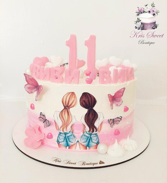 Cake for twins - Decorated Cake by Kristina Mineva - CakesDecor