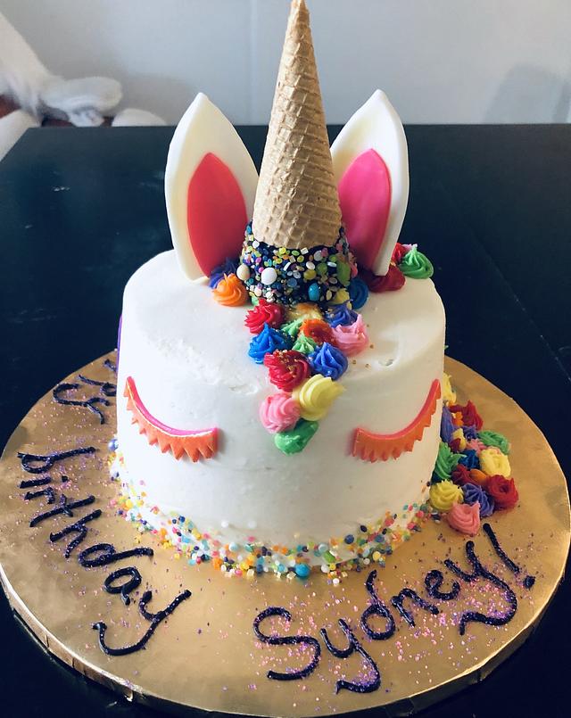 Ice Cream Unicorn Cake Decorated Cake by MerMade CakesDecor