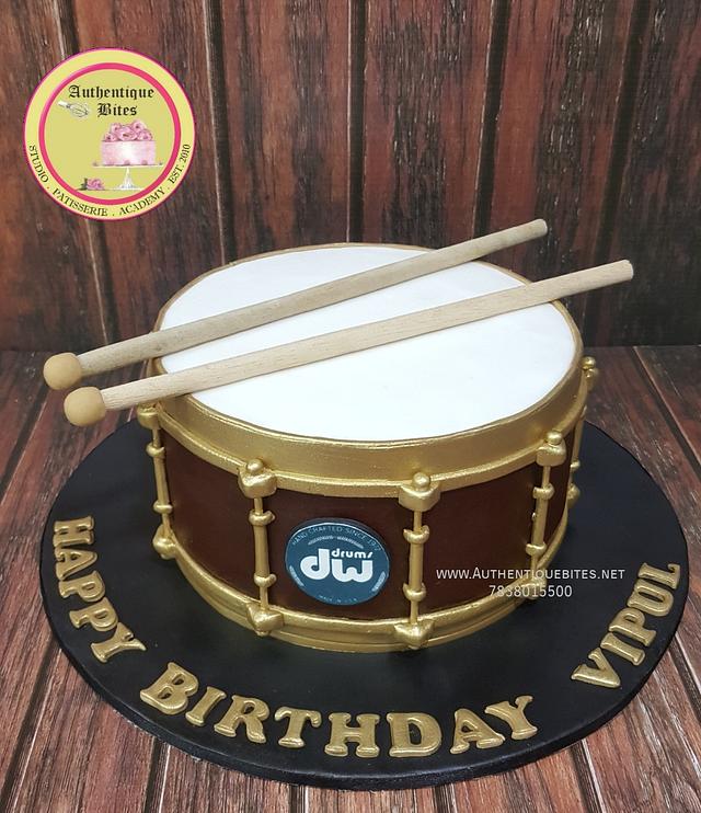 Drum Cake Decorated Cake by Authentique Bites by Ekta & CakesDecor