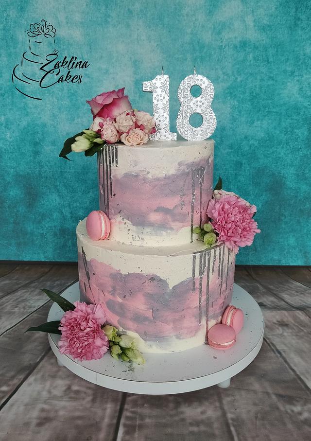 18th birthday cake with buttercream