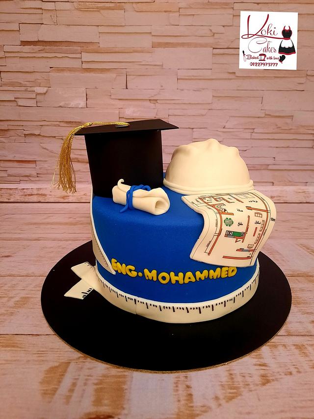 "Civil Engineer Graduation cake" Decorated Cake by Noha CakesDecor