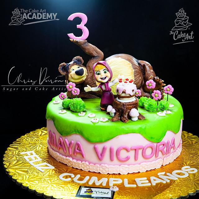 Masha and Bear Cake - Decorated Cake by Chris Durón from - CakesDecor